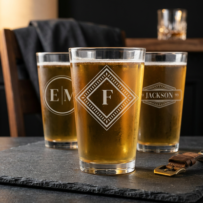 Engraved Pint Glass Reserve Collection - personalized groomsmen gift