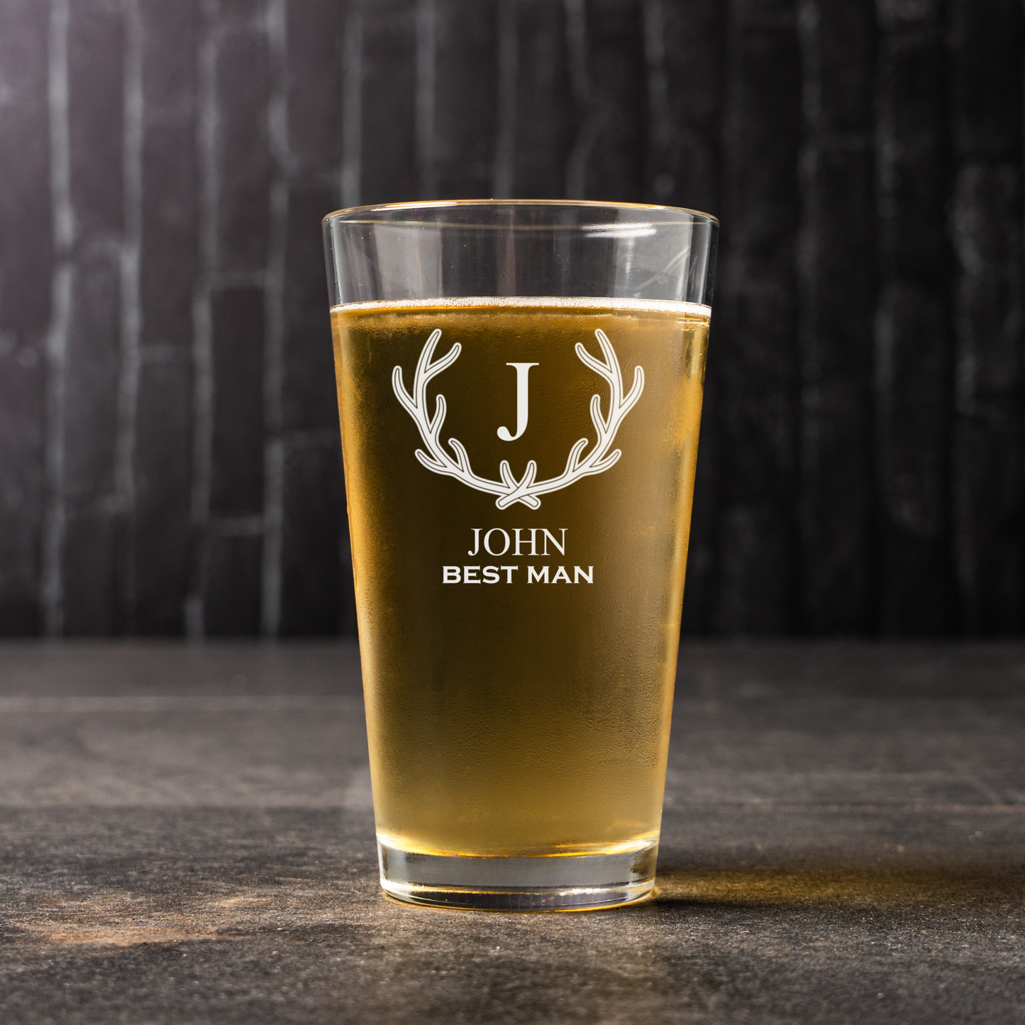 Engraved Pint Glass - Wedding designs