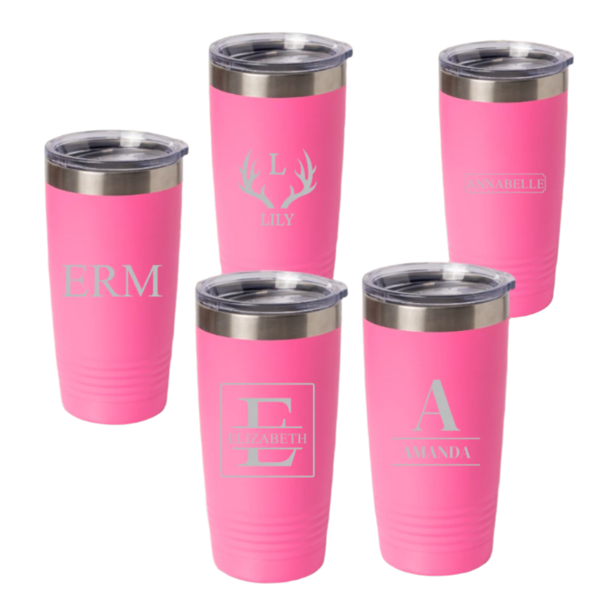 Bridesmaid Tumblers Set of 5 pink