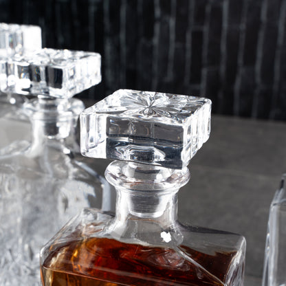 Groomsmen Set of 5 Engraved Square 24oz. Whiskey Decanters