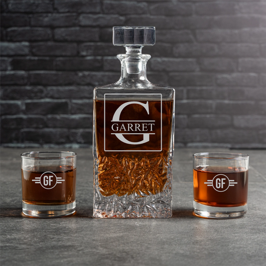 Personalized Square Decanter Set - personalized groomsmen gift