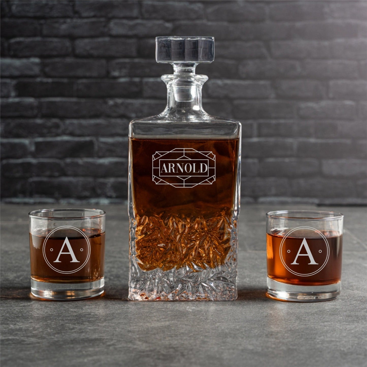 Engraved Signature decanter set best man wedding gift