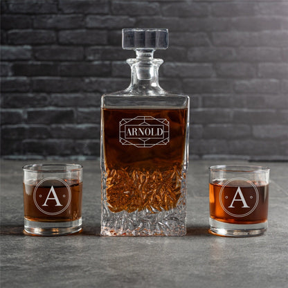Engraved Signature decanter set best man wedding gift