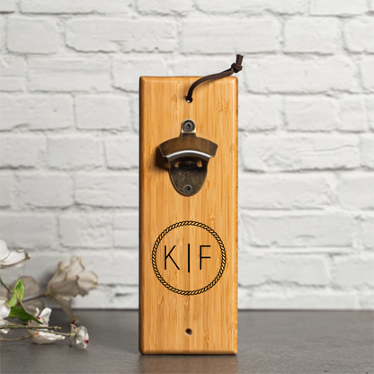 Engraved Reserve Collection wall mount bottle opener - personalized groomsmen gift