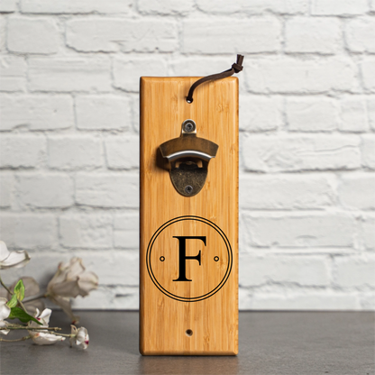 Custom Reserve engraved bamboo bottle opener housewarming gift view 4