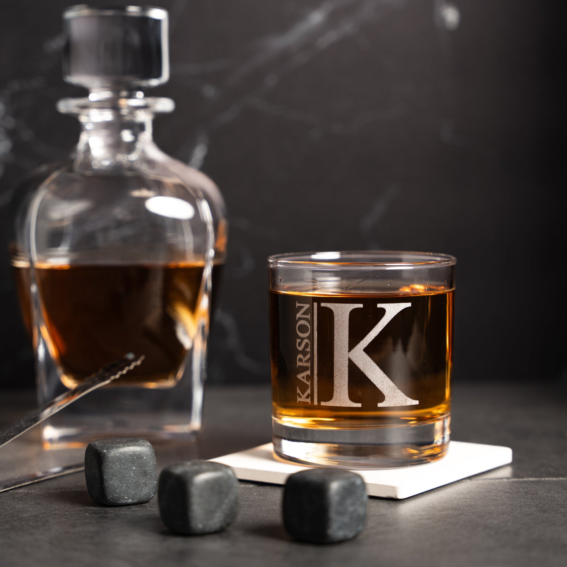 Personalized whiskey glass detail engraving wedding party gift