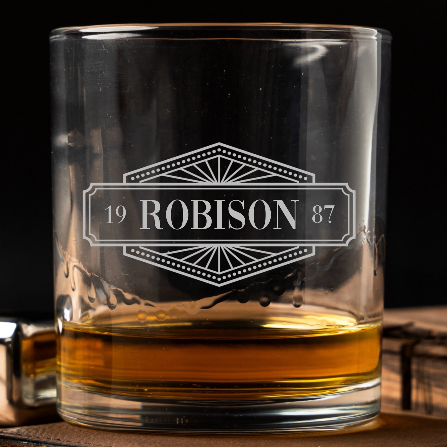 Personalized lowball whiskey glass groomsman proposal gift