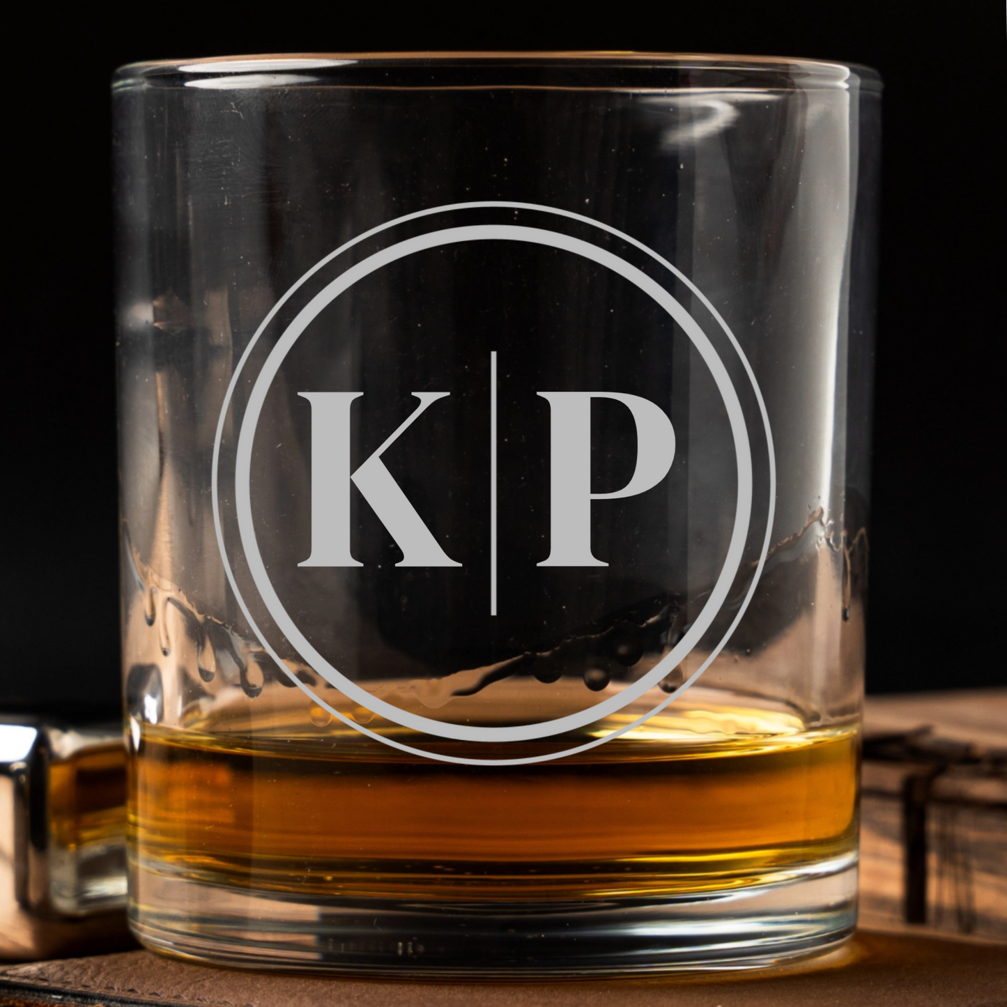 Personalized whiskey glass anniversary gift for groomsmen