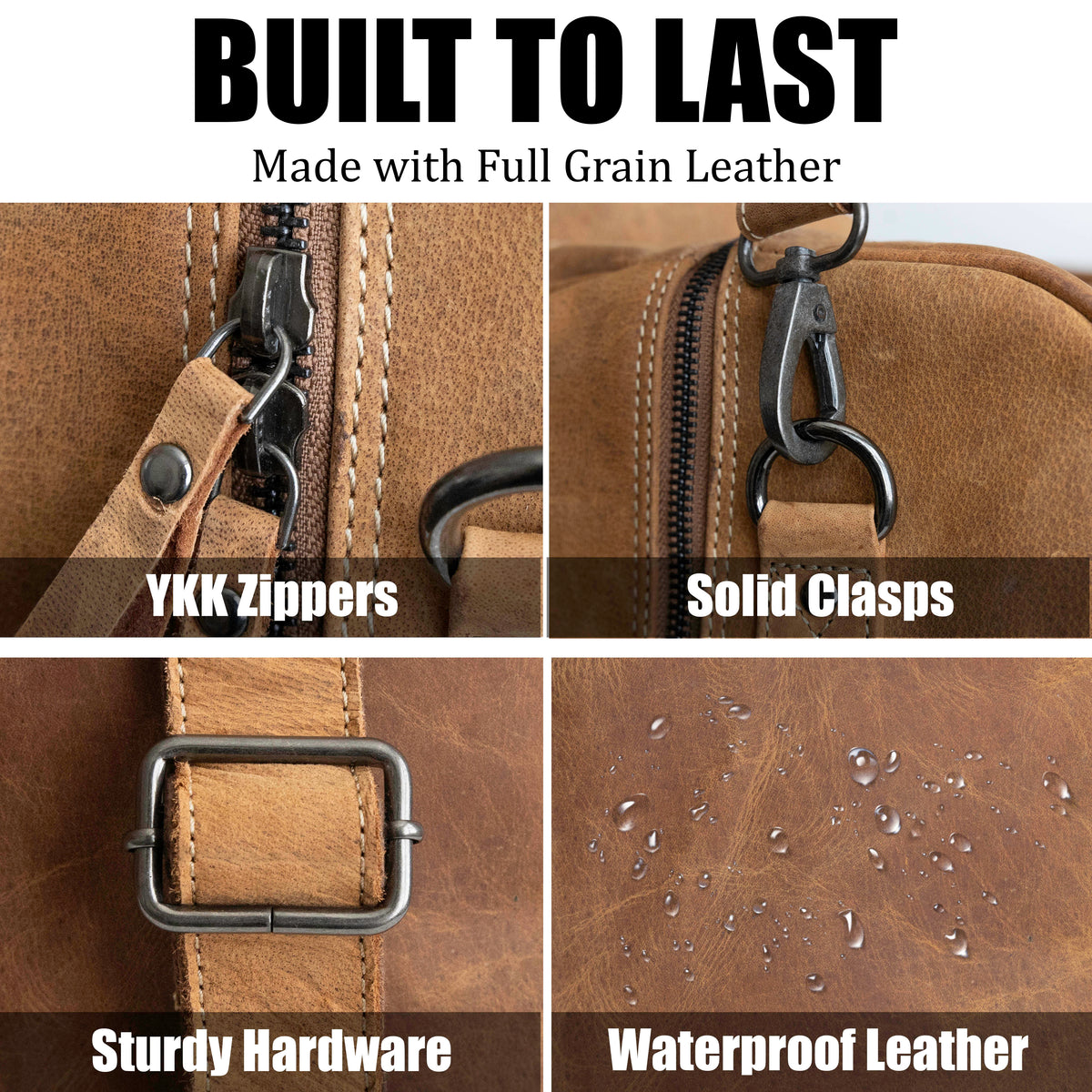 Full Grain Leather Weekender Bag&