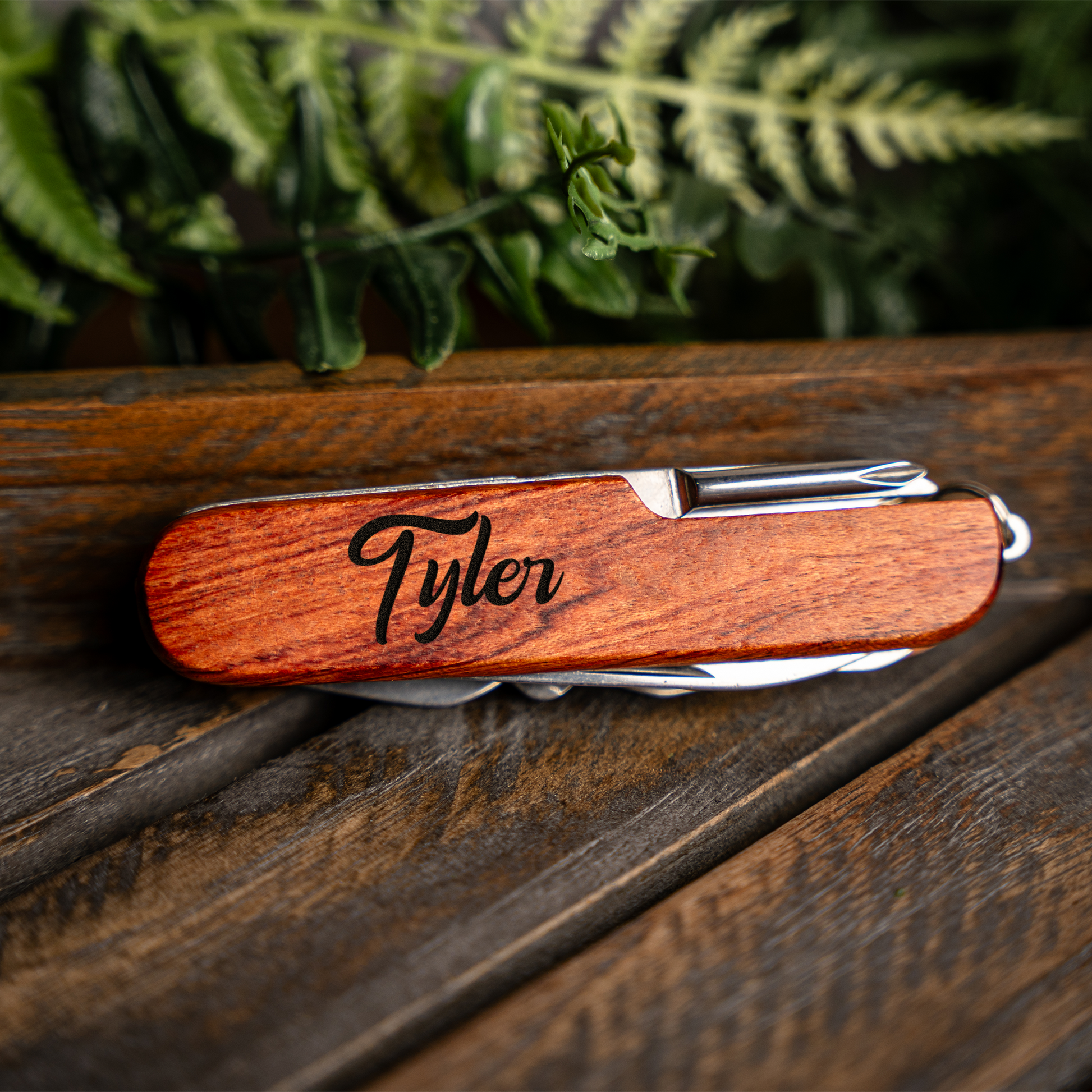 Custom wood pocket multitool knife wedding party gift view 6