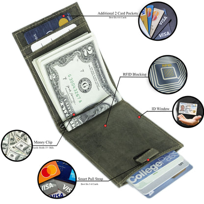 Leather Money Clip Bifold - Slim EDC Carry