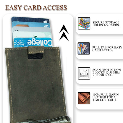 Leather Money Clip Bifold - Slim EDC Carry