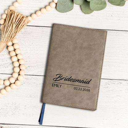 Personalized Leather Journal with Name - Groomsmen, Bridesmaids, Best Man