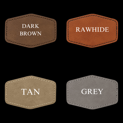 Tan leather patch groomsmen trucker hat custom wedding gift
