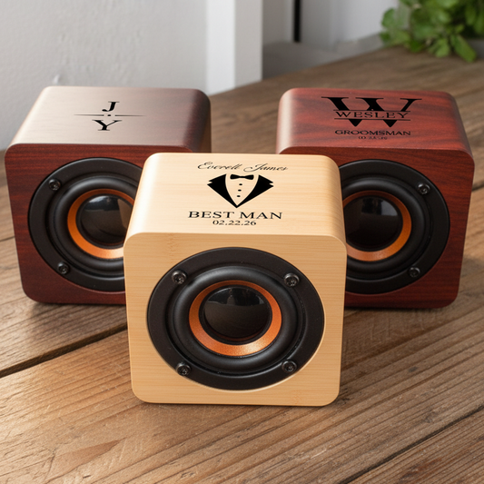 Personalized Groomsmen Bluetooth Speaker - custom wedding party gift