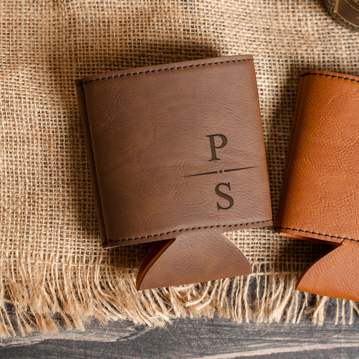 Personalized groomsmen can cooler close-up, custom wedding party gift