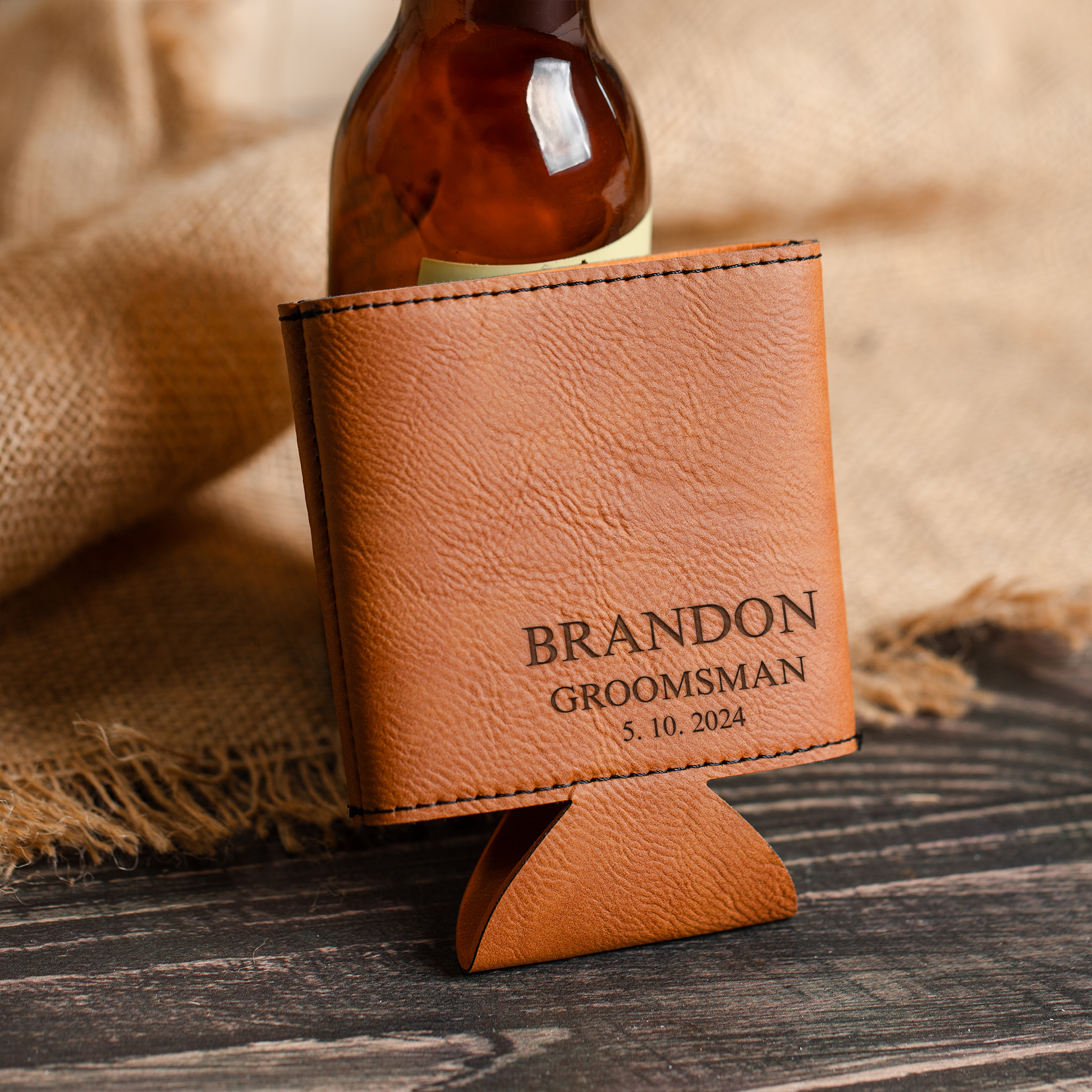 Personalized can cooler design preview, gift for the groom