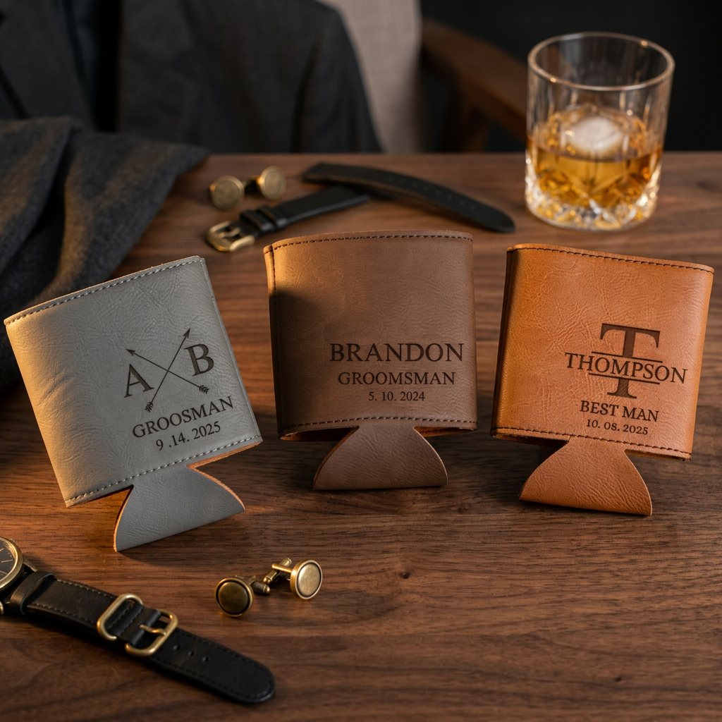 Personalized Groomsmen Can Coolers - wedding party gift lineup