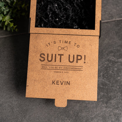 Personalized wood gift box laser engraved wedding gift for him