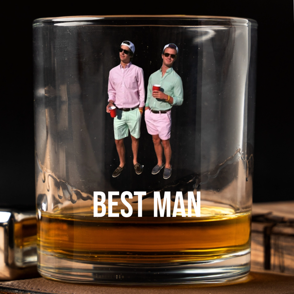 Personalized Groomsmen Photo Whiskey Glasses