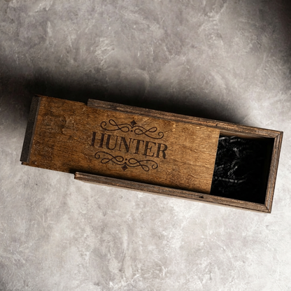 Walnut stained birch keepsake box best man wedding gift