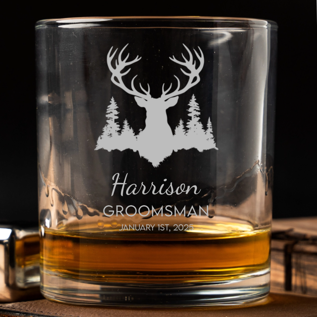 Custom Gentleman Series whiskey glass bachelor party gift view 3