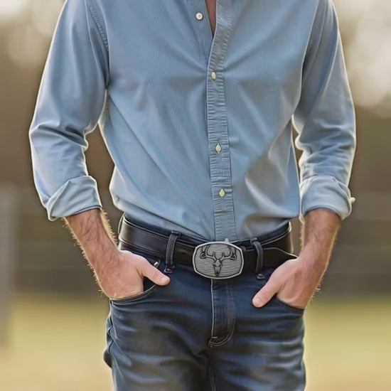 Deer skull belt buckle product video