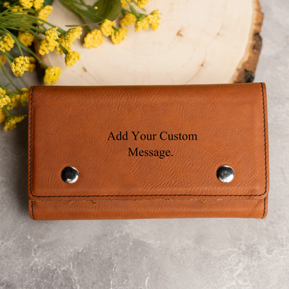 Engraved leather card case interior - groomsman proposal gift