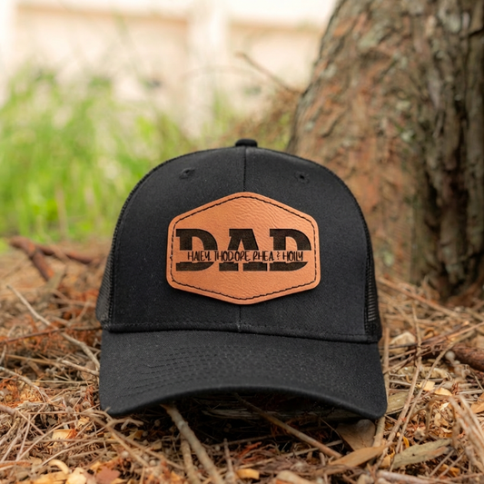 Personalized Dad Trucker Hat with Engraved Patch