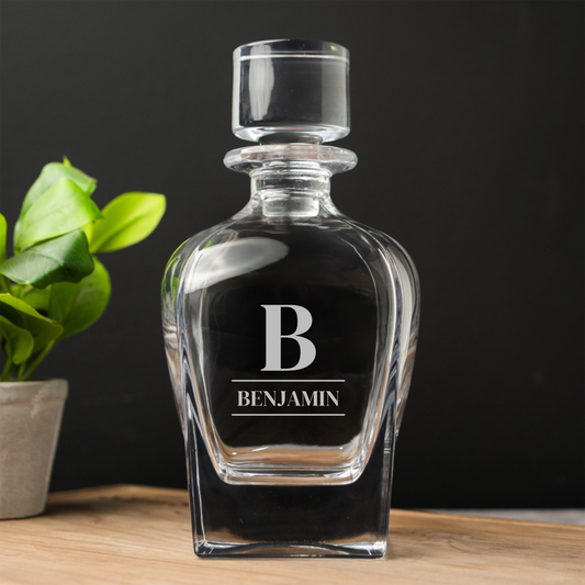 Personalized Tapered Whiskey Decanter - personalized groomsmen gift