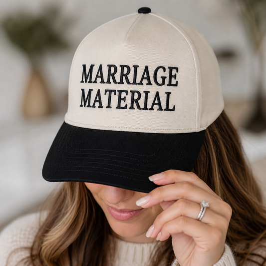 Marriage Material Embroidered Trucker Hat - engagement gift for him