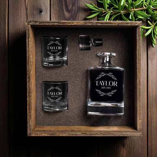 Barrel Decanter Gift Box Set Reserve Collection - personalized groomsmen gift