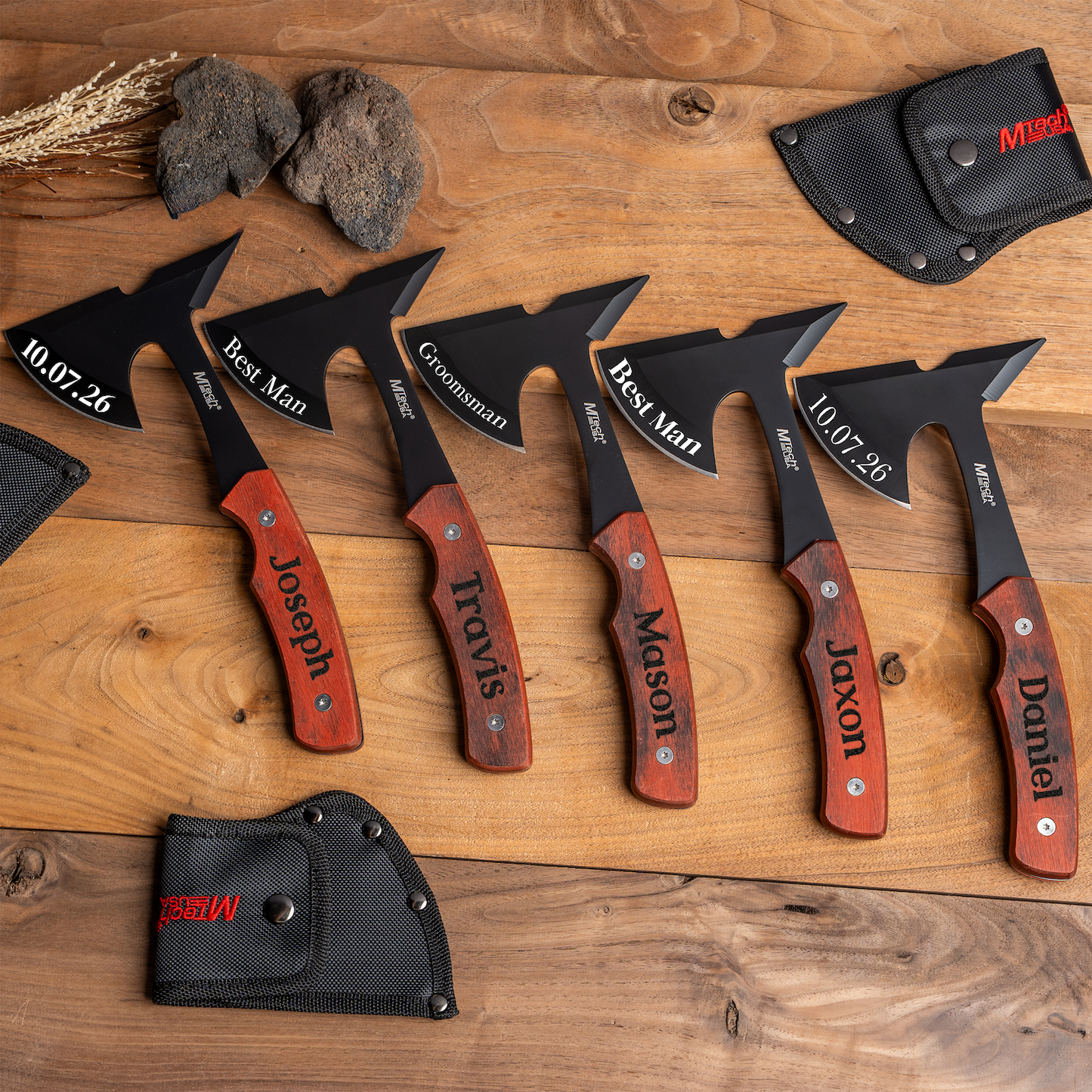 Groomsmen Gift Set of 5 Engraved Axes