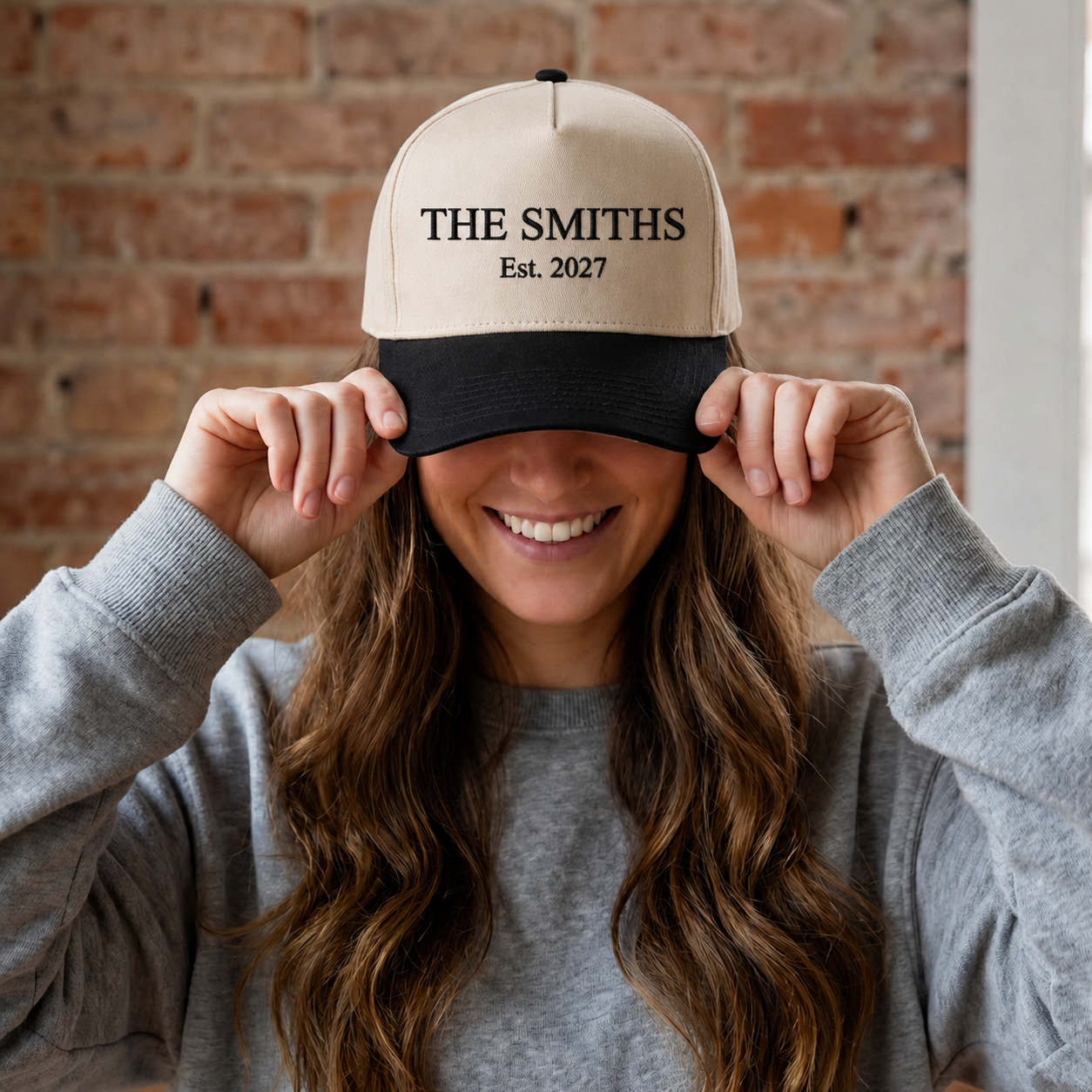 Custom embroidered wedding trucker hat, gift for the bride and groom