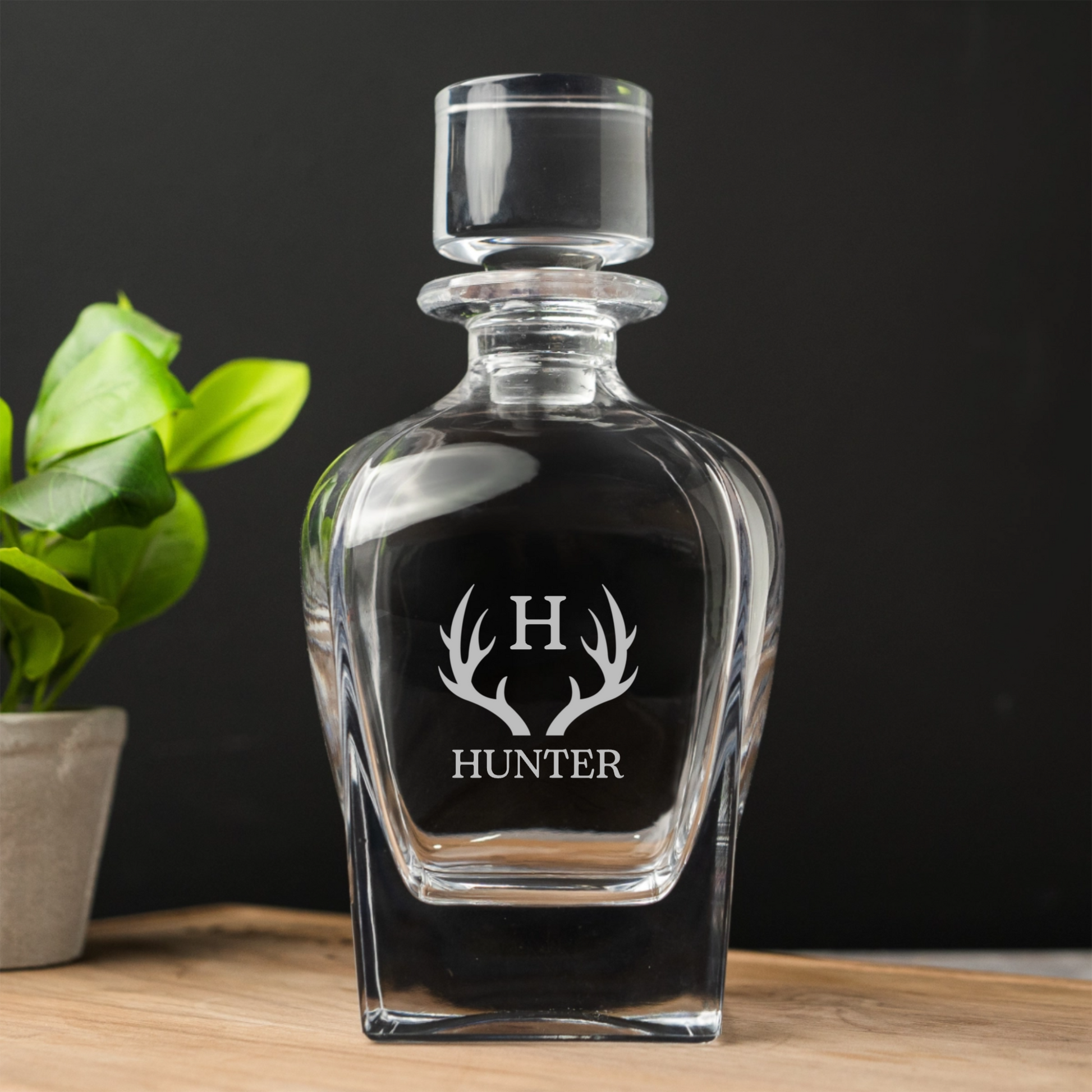 Tapered Whiskey Decanter with custom engraving - best man gift