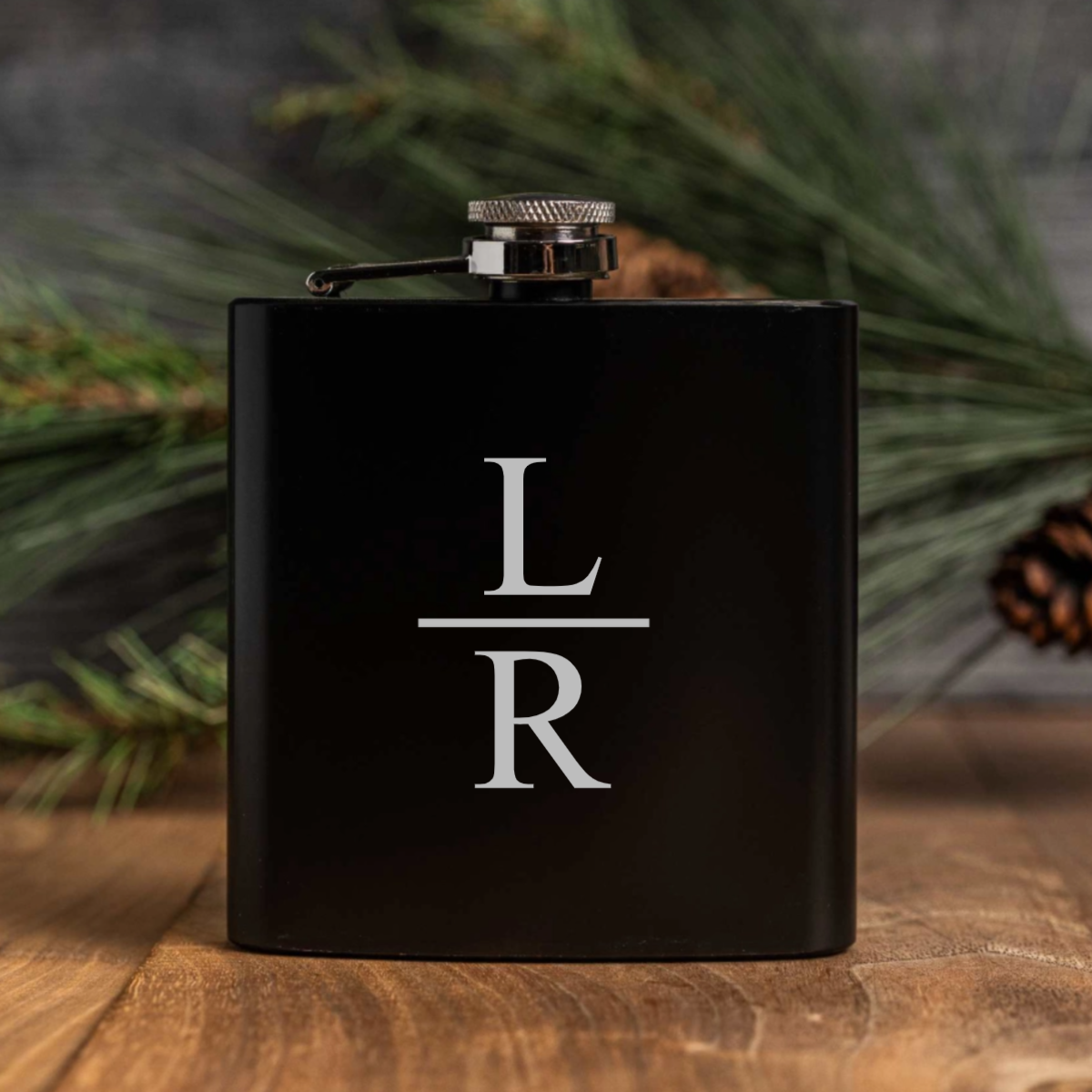 Engraved Black Powder Coated Flasks - Reserve Collection
