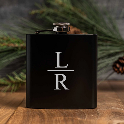 Engraved Black Powder Coated Flasks - Reserve Collection