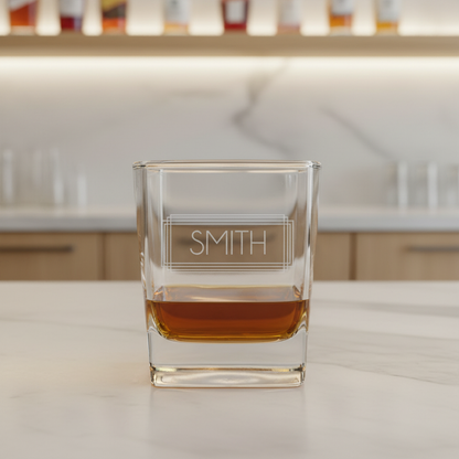 Engraved Square Whiskey Glass - Reserve Collection