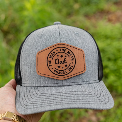 Personalized Dad Trucker Hat with Engraved Patch