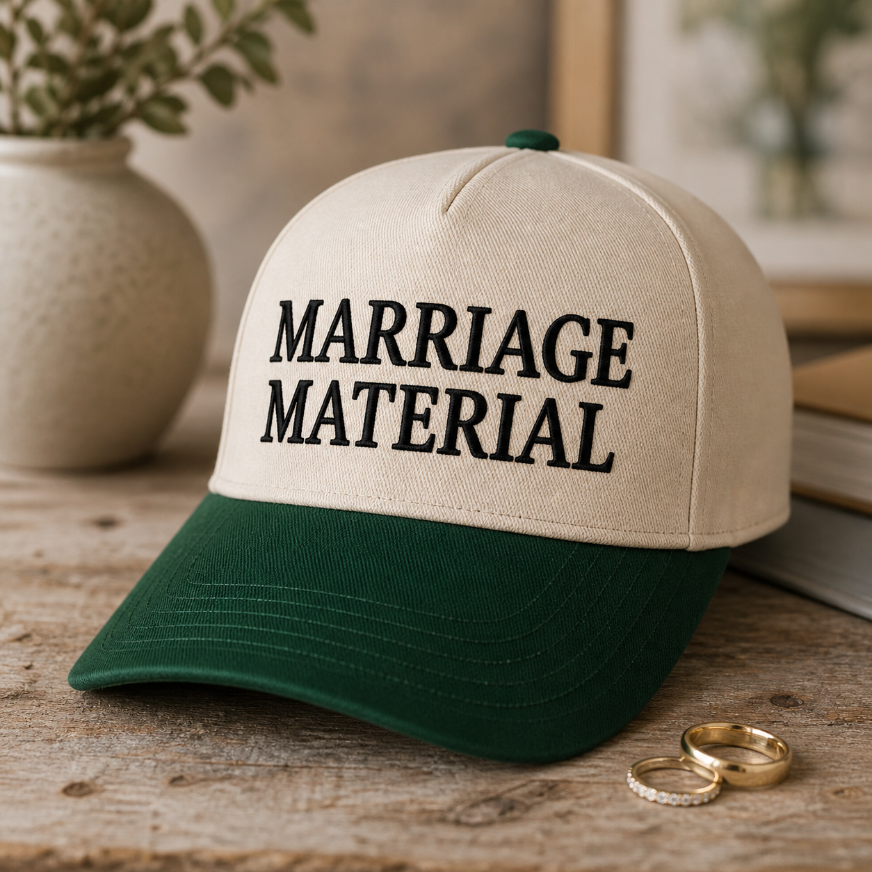 Marriage Material trucker hat alternate color, engagement party gift