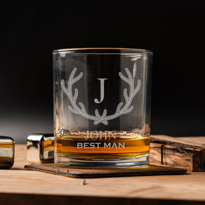 Personalized Lowball Whiskey Glass - Groomsmen