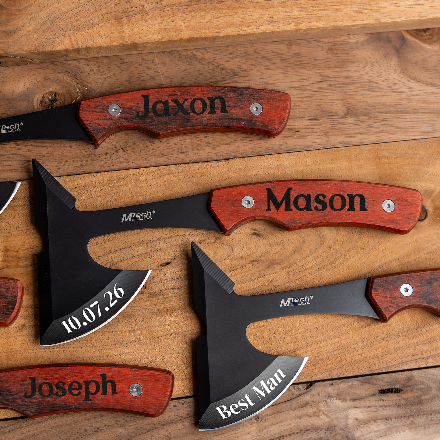 Groomsmen Gift Set of 5 Engraved Axes