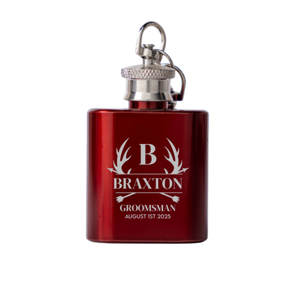 Wedding design keychain flask best man wedding party gift