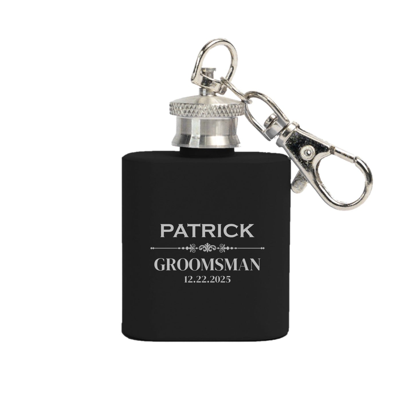 Engraved bridal keychain flask bridesmaid wedding gift