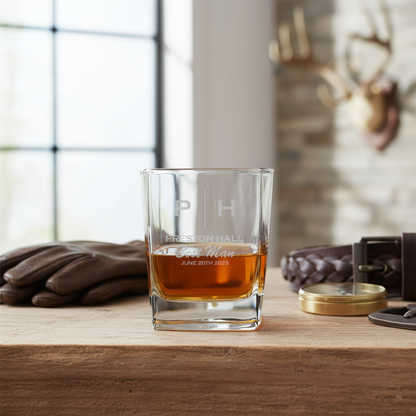 Personalized wedding whiskey glass - wedding party gift