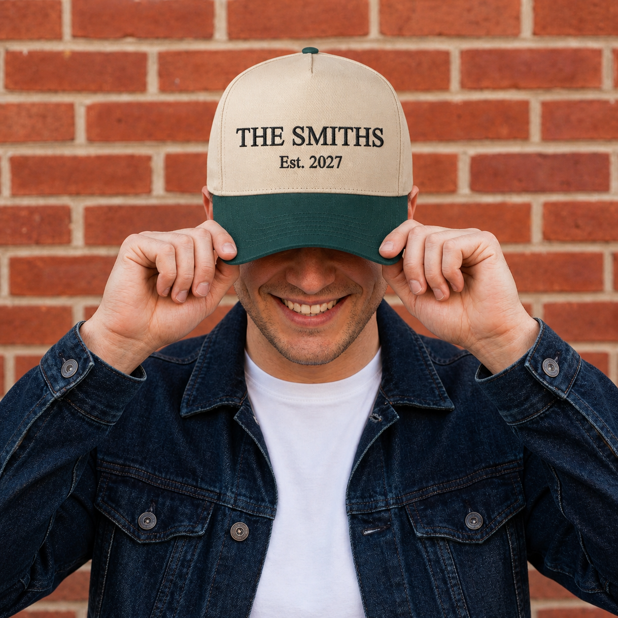 Personalized Wedding Embroidered Two Tone Canvas Hats - wedding party gift