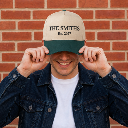 Personalized Wedding Embroidered Two Tone Canvas Hats - wedding party gift