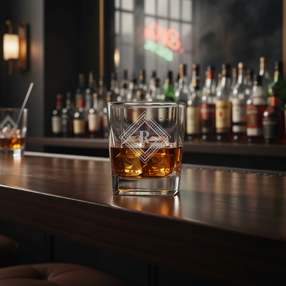 Engraved Square Whiskey Glass - Reserve Collection