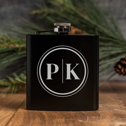 Engraved Black Powder Coated Flasks - Reserve Collection