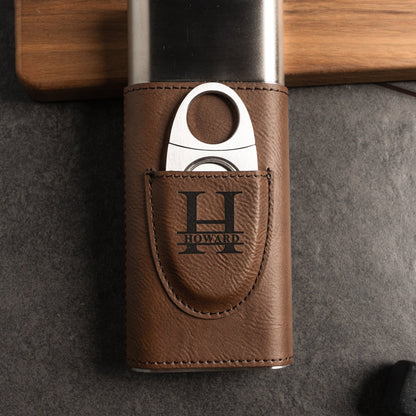 Engraved cigar holder side view - groomsman proposal gift